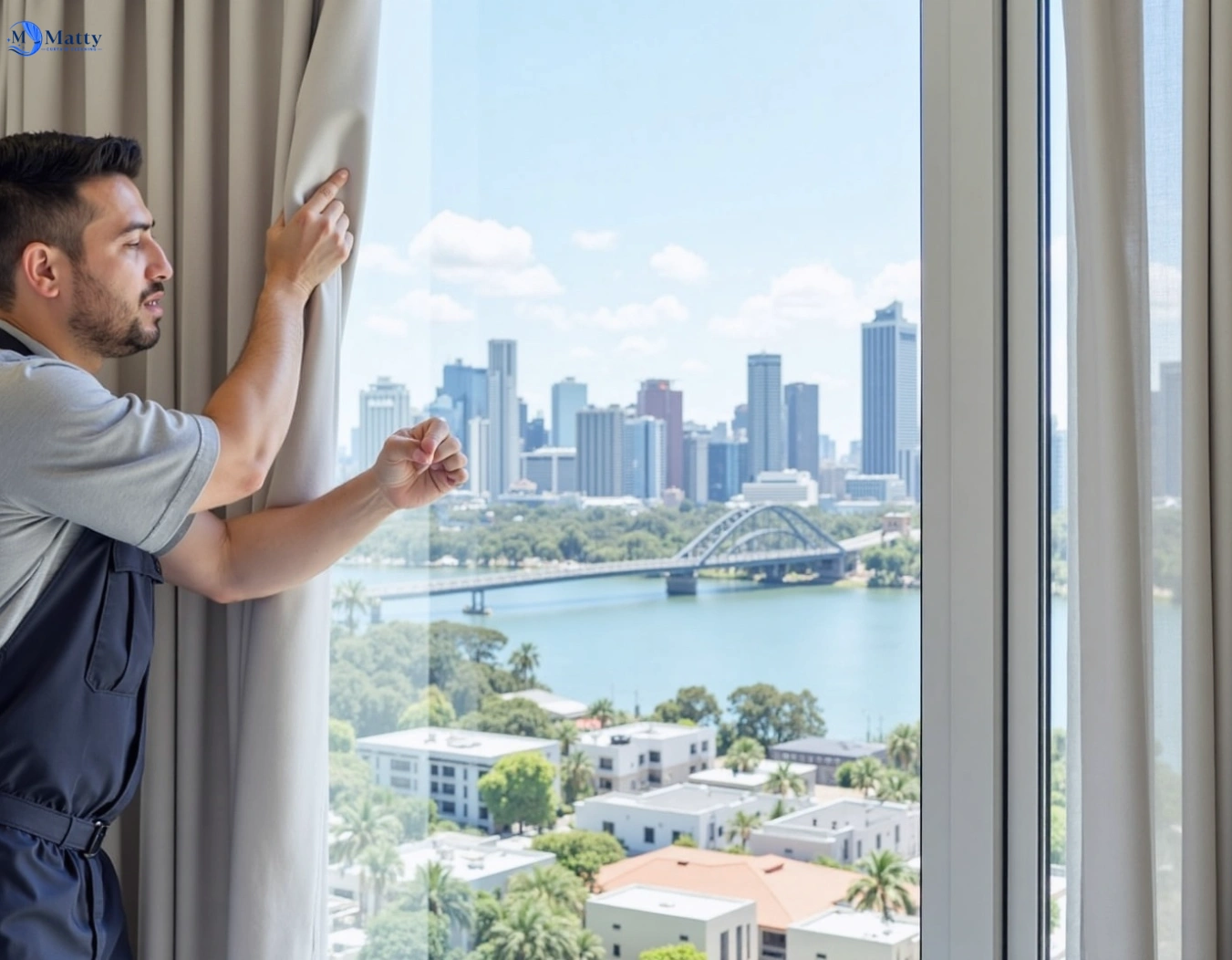 Professional curtain steam cleaning service clemton-park-nsw QLD by Matty Curtain Cleaning