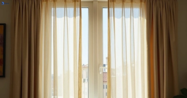 Dusty and dull curtains in clemton-park-nsw before steam cleaning